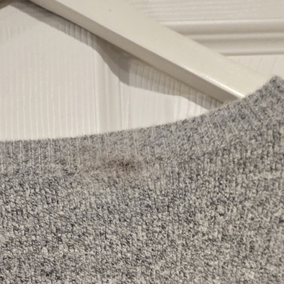 Halogen Sweater Lace Sleeves Womens Size Med Gray and White Wool Alpaca Blend - Picture 6 of 8